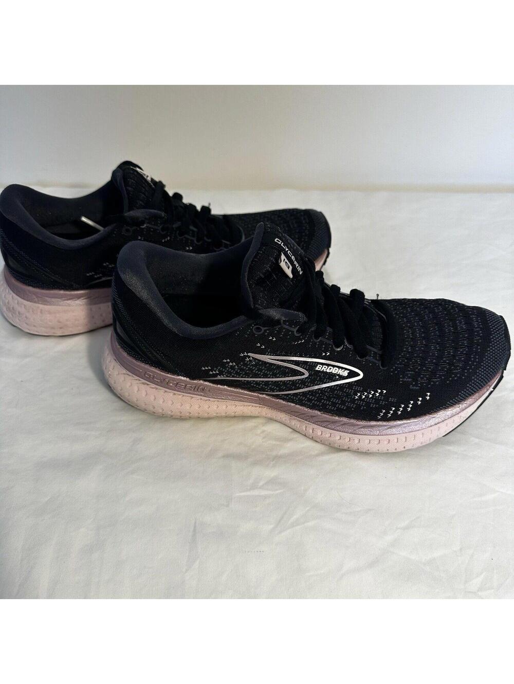 Brooks Womens Glycerin 19 Running Shoe Black Pink Size 7.5 M Nice!